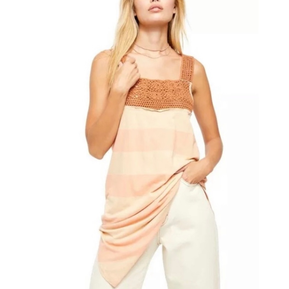 We The Free Crochet Trim Midi Dress Medium